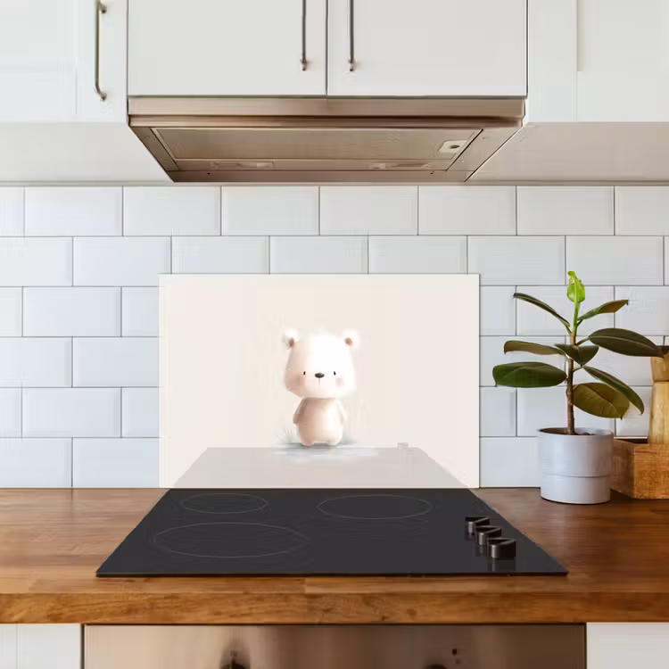Paraschizzi cucina - Orso - Fiocco di neve - Bianco - Fluffy — 3