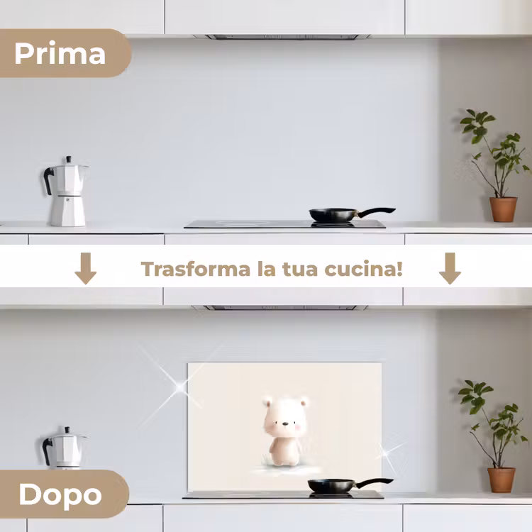 Paraschizzi cucina - Orso - Fiocco di neve - Bianco - Fluffy — 7