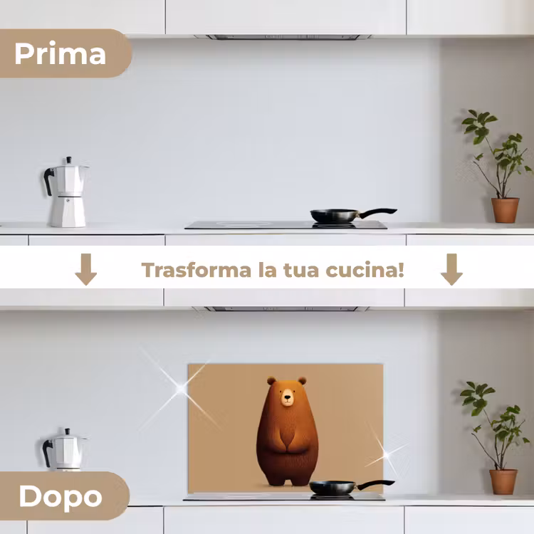 Paraschizzi cucina - Orso - Minimalista - Marrone — 7