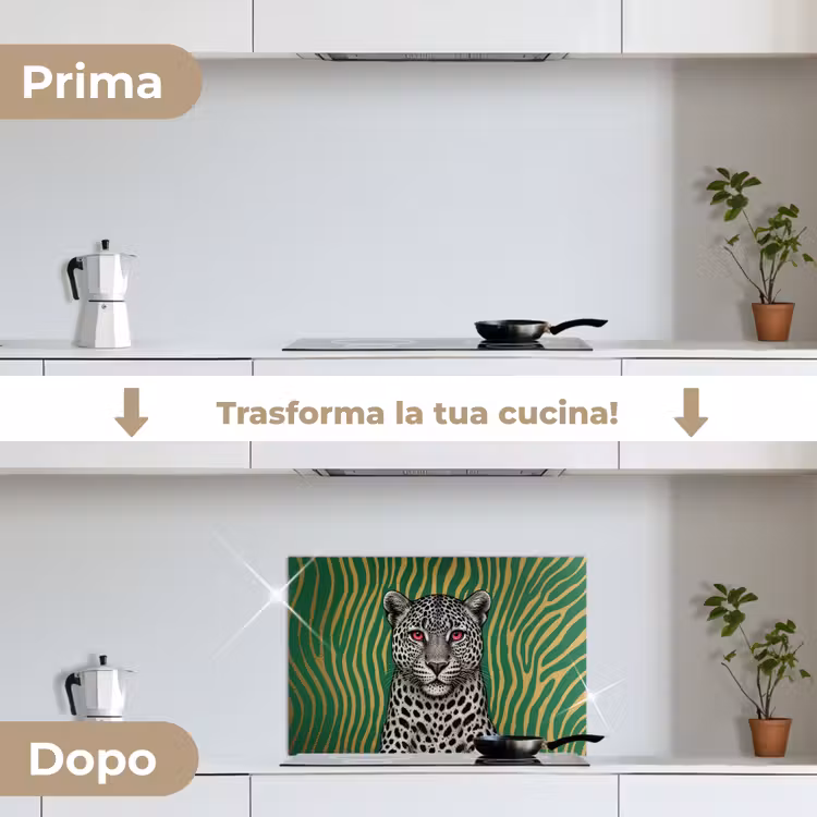 Paraschizzi cucina - Pantera - Motivo zebrato - Verde — 7