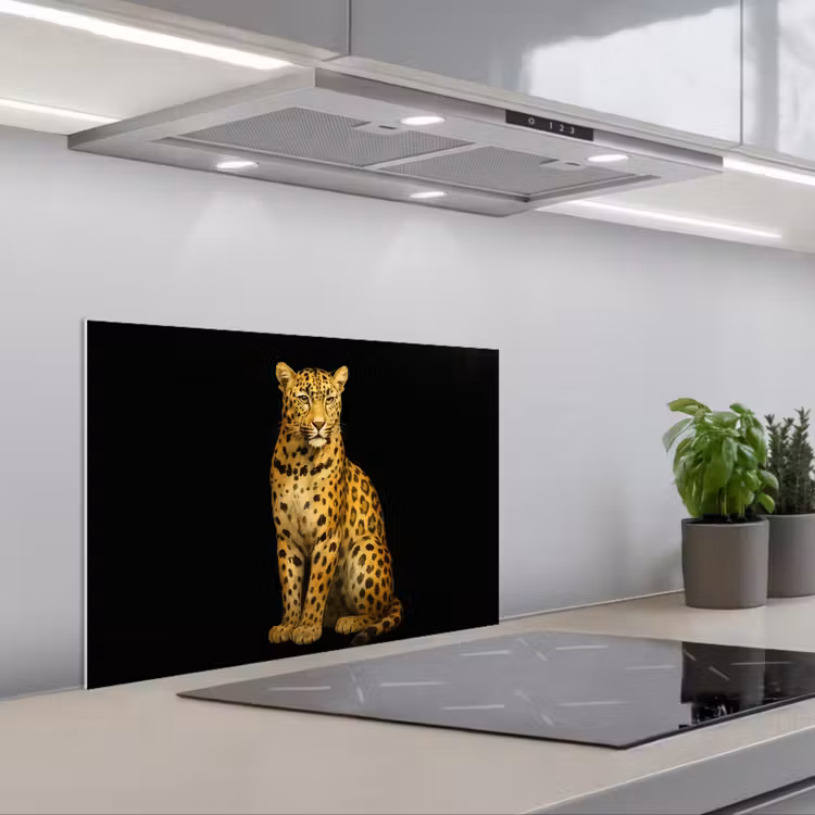 Paraschizzi cucina - Pantera - Realistica - Marrone — 1