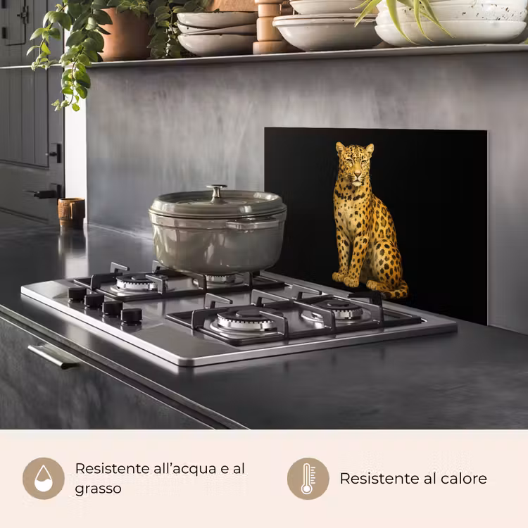 Paraschizzi cucina - Pantera - Realistica - Marrone — 2