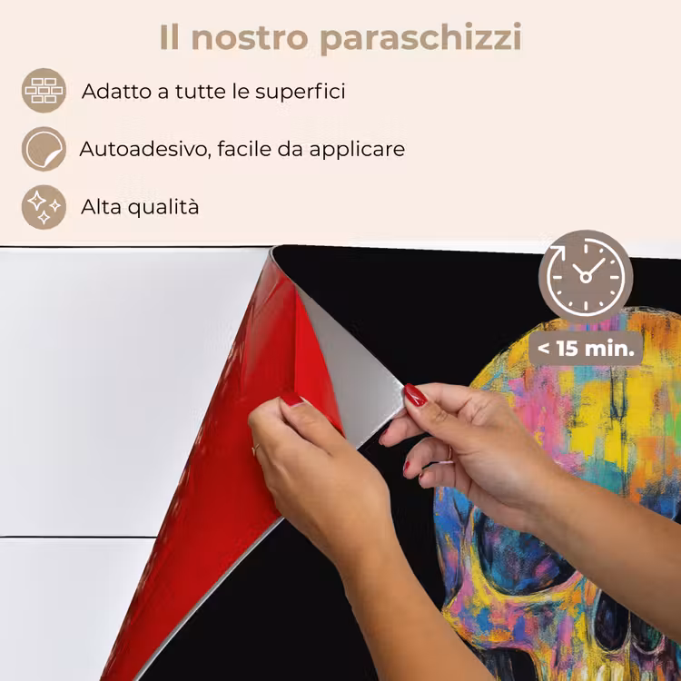 Paraschizzi cucina - Pennellate - Teschio - Colorato - Astratto — 4
