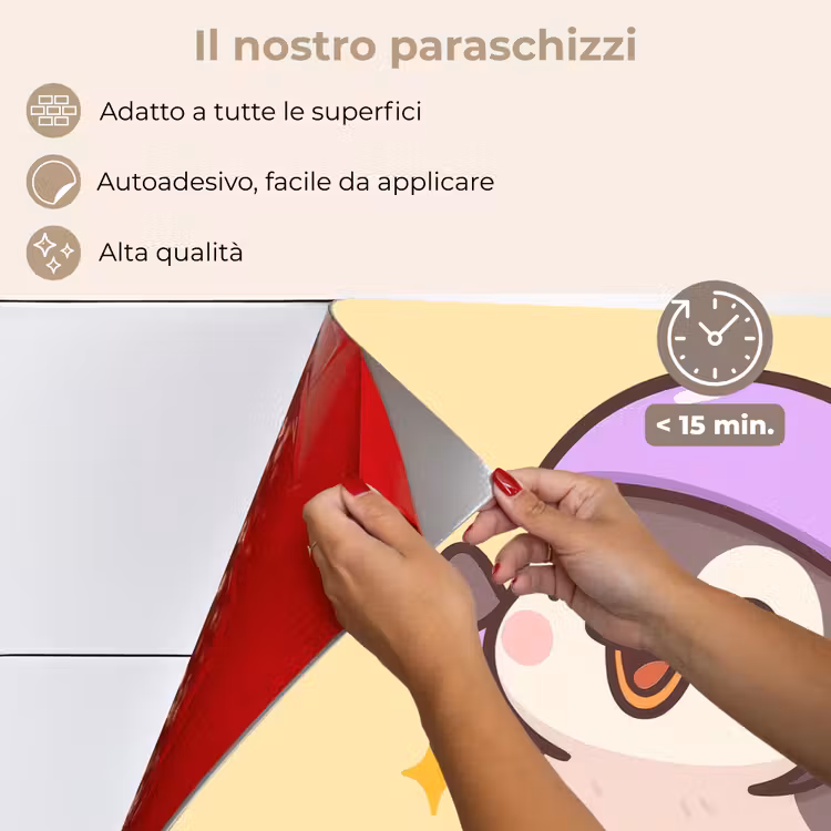 Paraschizzi cucina - Pinguino - Pattini a rotelle - Giallo - Energetico — 4