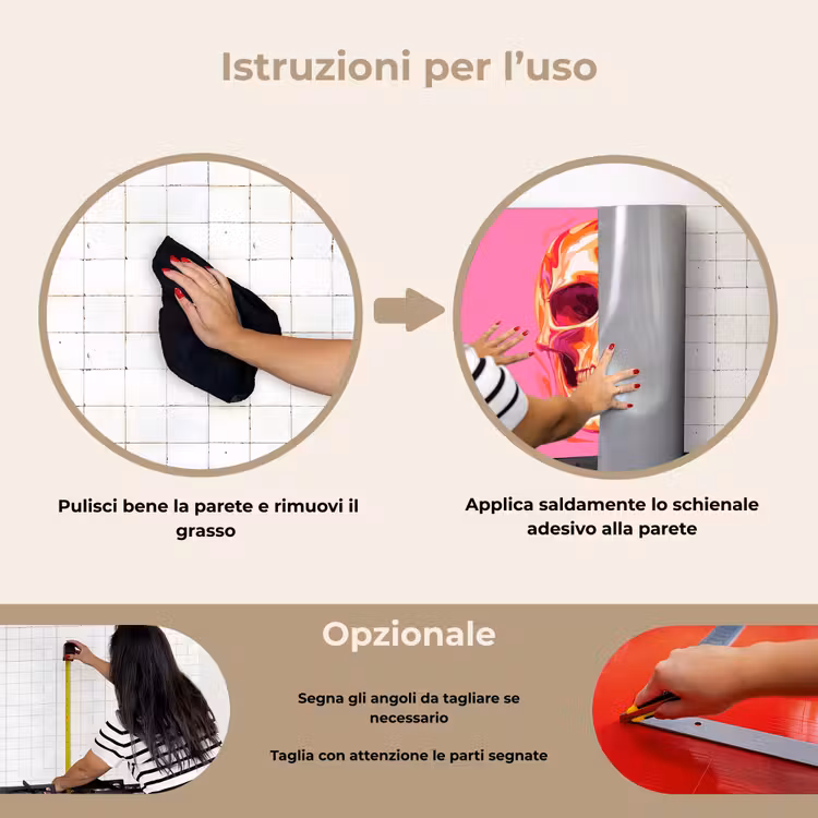 Paraschizzi cucina - Rosa brillante - Denti - Cranio — 6