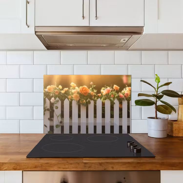 Paraschizzi cucina - Rose - Recinzione - Luce solare — 3