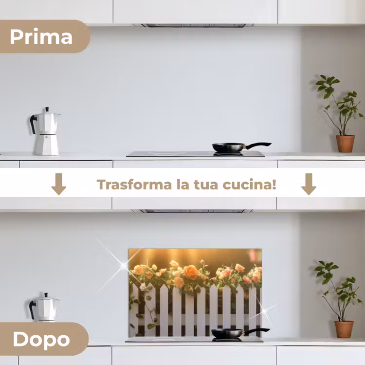 Paraschizzi cucina - Rose - Recinzione - Luce solare — 7