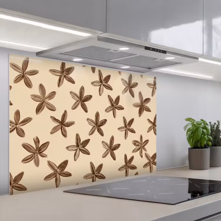 Paraschizzi cucina - Stelle - Marrone - Naturale — 1