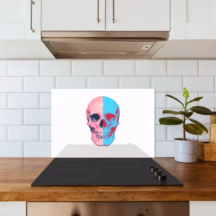 Paraschizzi cucina - Teschio - Grafica - Rosa - Diviso — 3