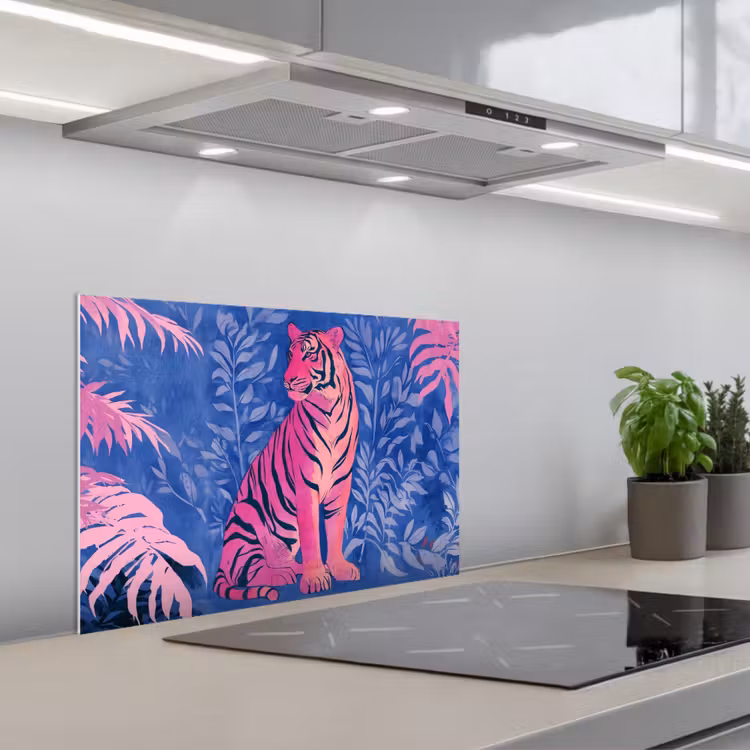Paraschizzi cucina - Tigre - Rosa - Foglia - Giungla — 1