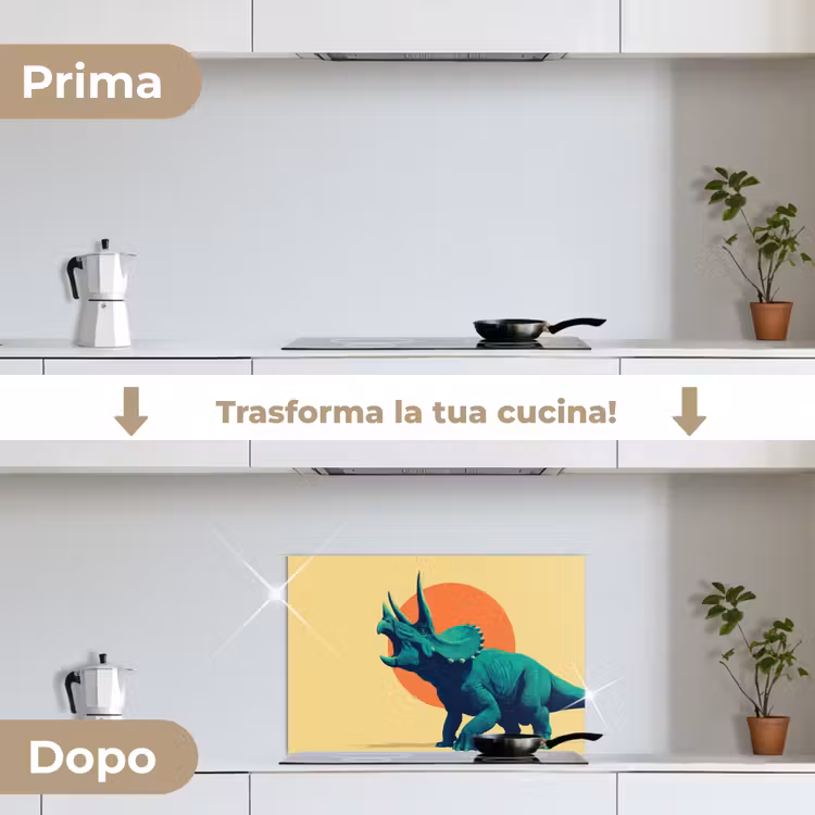 Paraschizzi cucina - Triceratopo - Cerchio - Arancione - Corna — 7