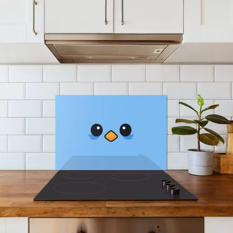 Paraschizzi cucina - Uccello - Blu - Semplice — 3