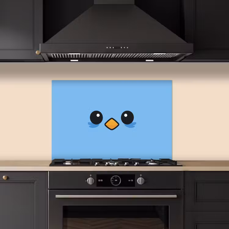 Paraschizzi cucina - Uccello - Blu - Semplice — 5