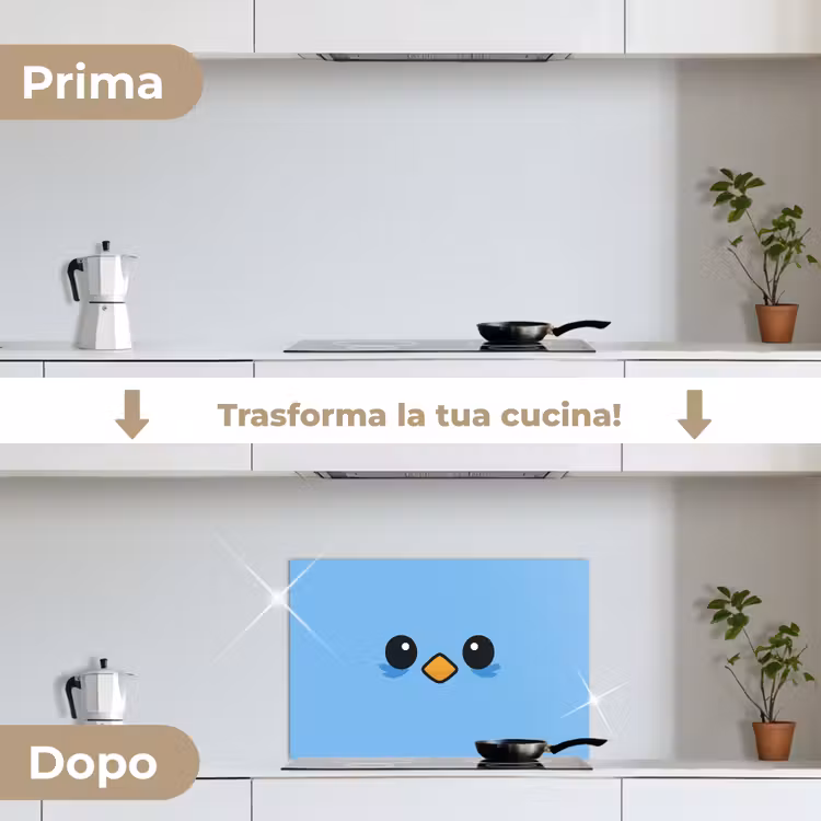 Paraschizzi cucina - Uccello - Blu - Semplice — 7