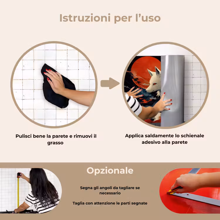 Paraschizzi cucina - Volpe bianca - nuvole - luna — 6