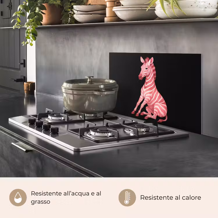 Paraschizzi cucina - Zebra - Rosa - A righe — 2