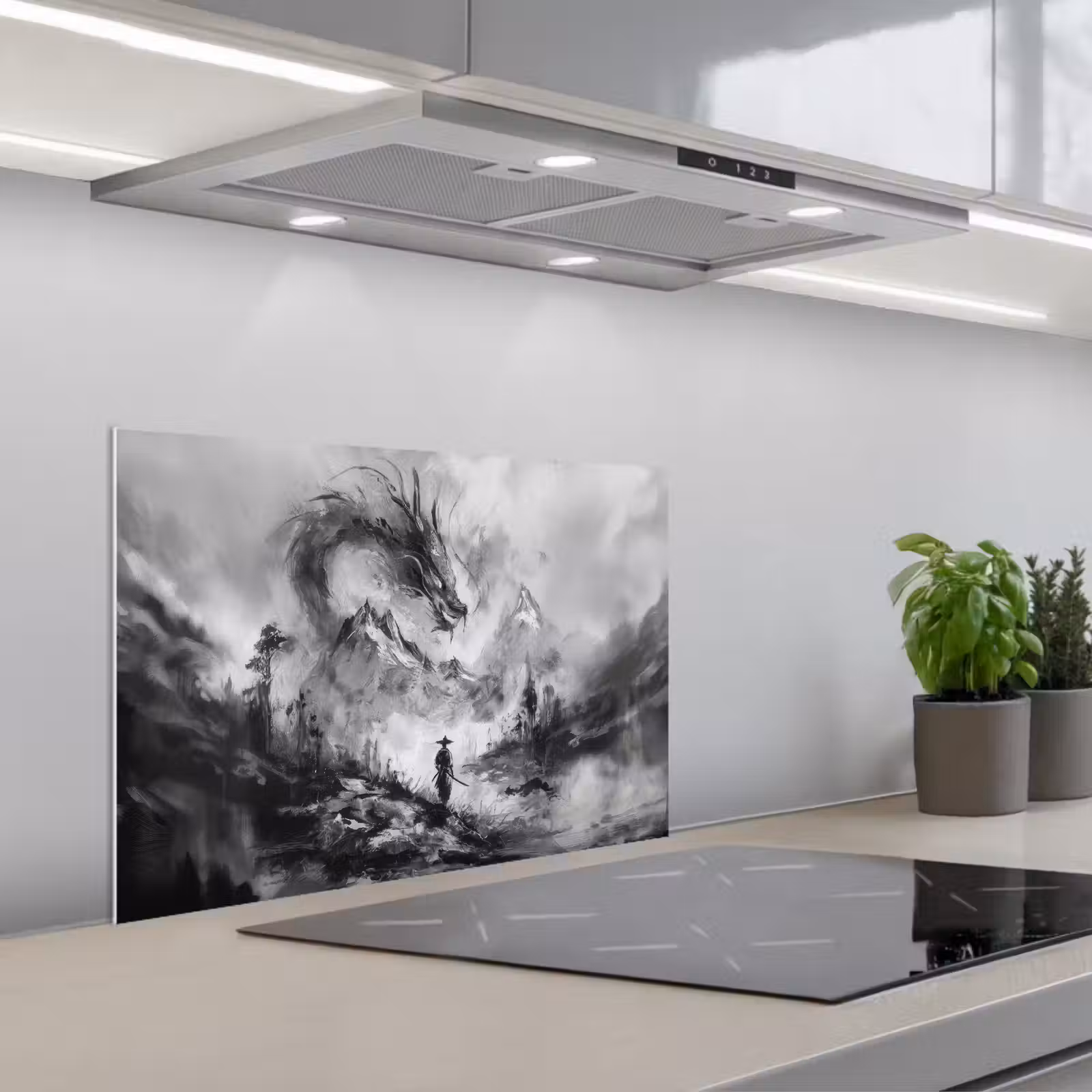Paraschizzi cucina - Guerriero - Drago - Grigio — 1