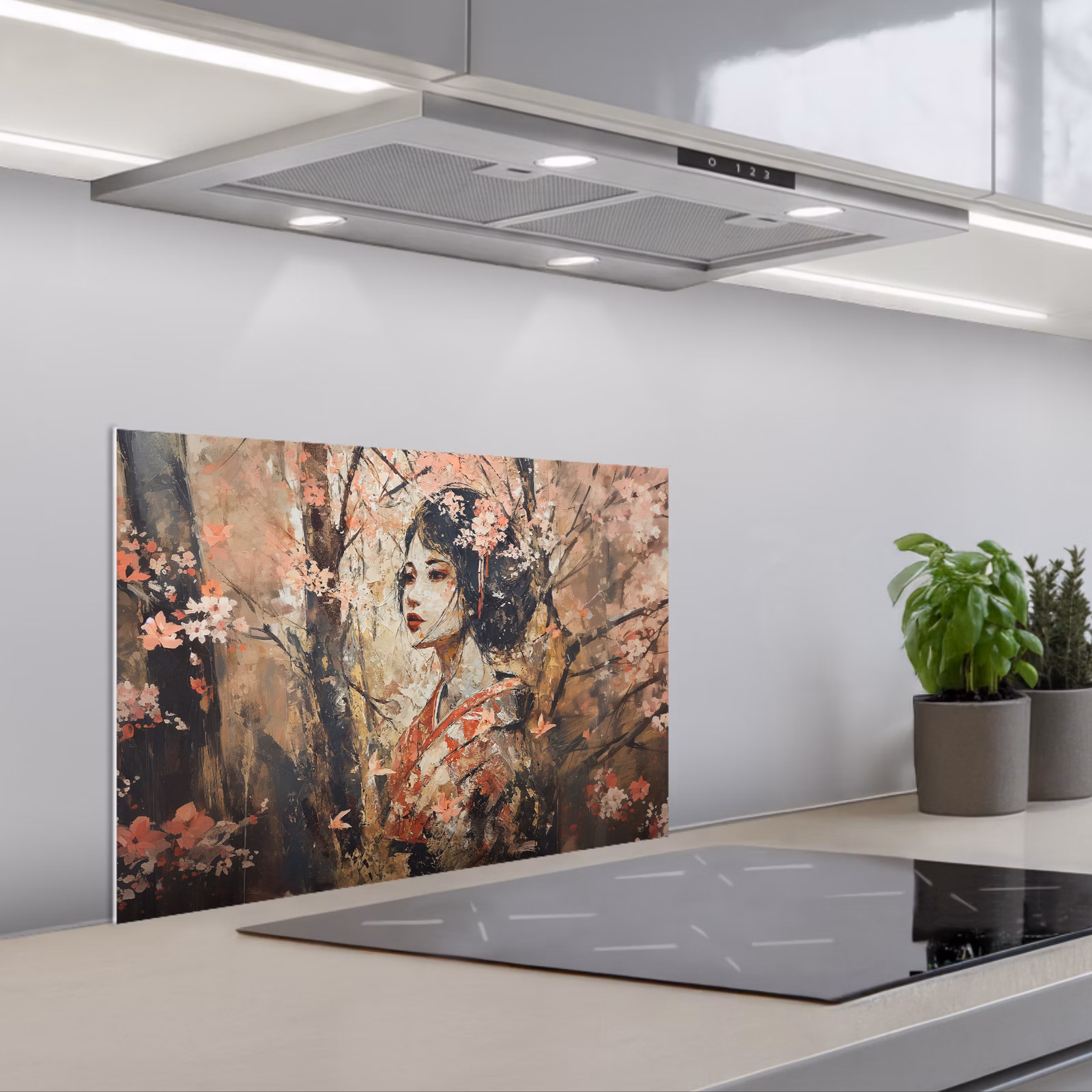 Paraschizzi cucina - Kimono - Donna - alberi di ciliegio — 1