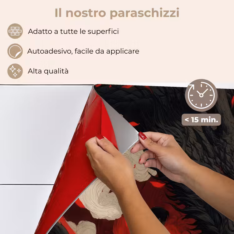 Paraschizzi cucina - Guerriero - Drago - Nero - Rosso - Fumo — 4
