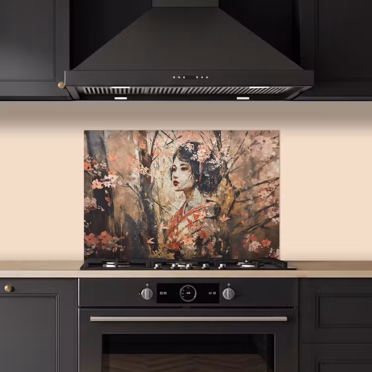 Paraschizzi cucina - Kimono - Donna - alberi di ciliegio — 5
