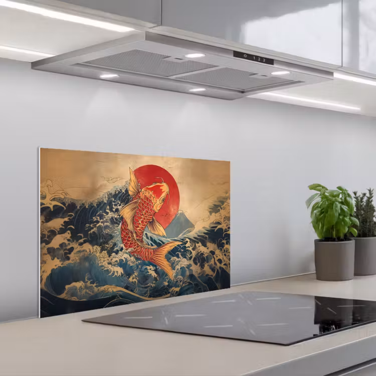 Paraschizzi cucina - Koi - Mare - Onde - Sole — 1