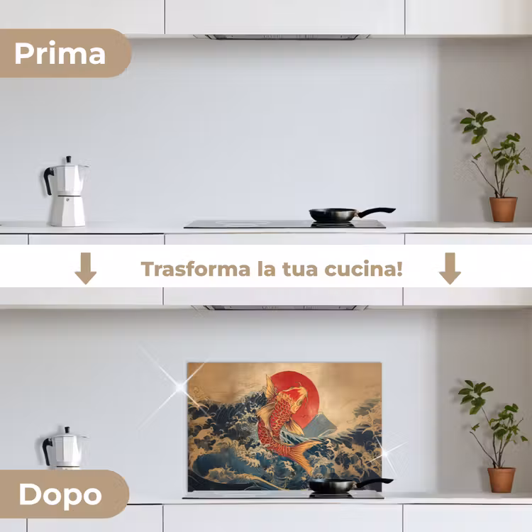 Paraschizzi cucina - Koi - Mare - Onde - Sole — 7