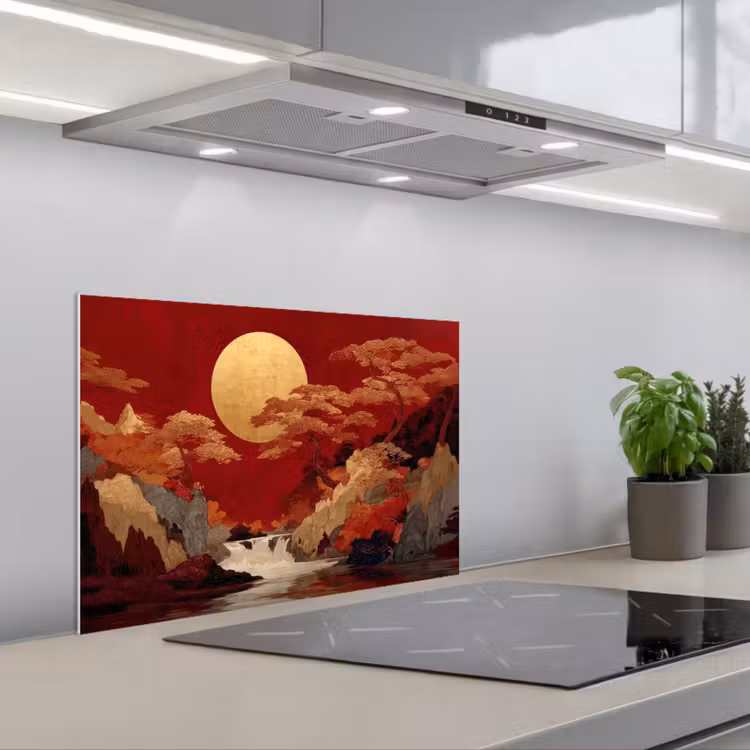 Paraschizzi cucina - Luna piena - Paesaggio - Cascata — 1