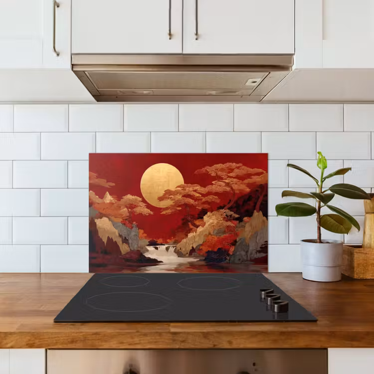 Paraschizzi cucina - Luna piena - Paesaggio - Cascata — 3