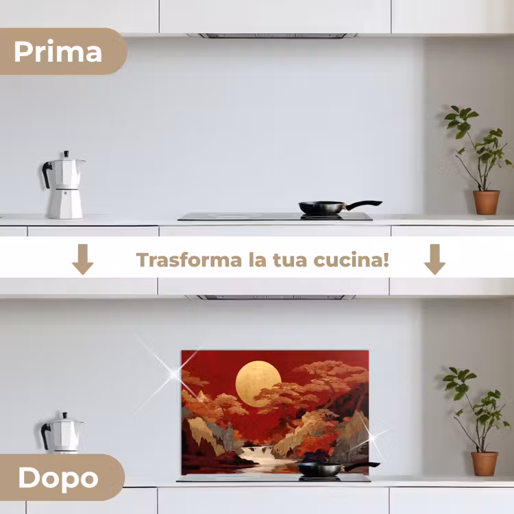 Paraschizzi cucina - Luna piena - Paesaggio - Cascata — 7
