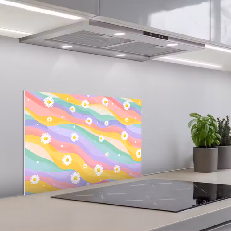 Paraschizzi cucina - Margherite - Colorate - Pastello — 1