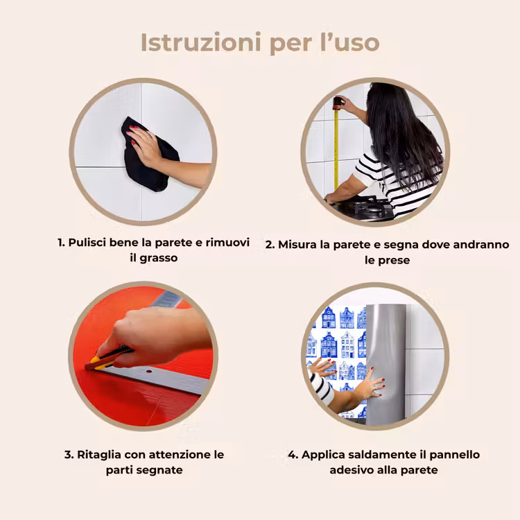 Schienale cucina - Motivo - Case - Blu — 9