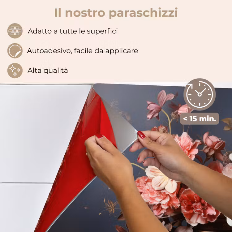 Paraschizzi cucina - Natura morta - Fiori - Rose - Bouquet - Vaso — 4