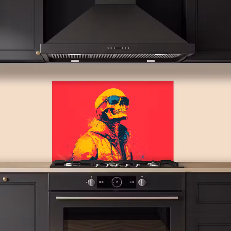 Paraschizzi cucina - Occhiali da sole - Teschio - Giacca - Rosso — 5