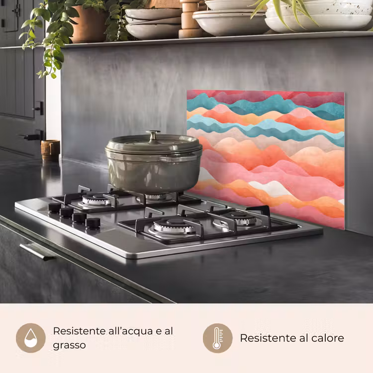 Paraschizzi cucina - Onde - Colorate - Astratte — 2