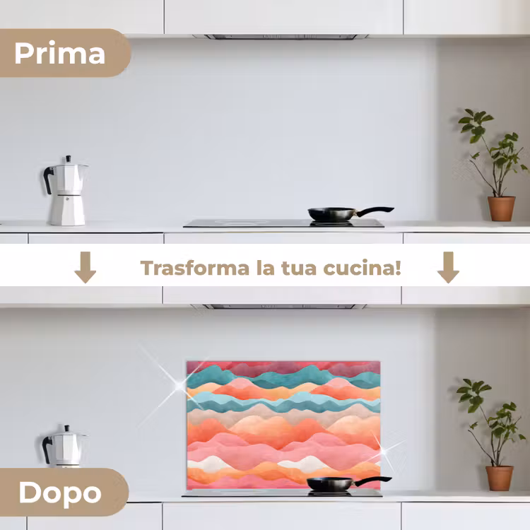 Paraschizzi cucina - Onde - Colorate - Astratte — 7