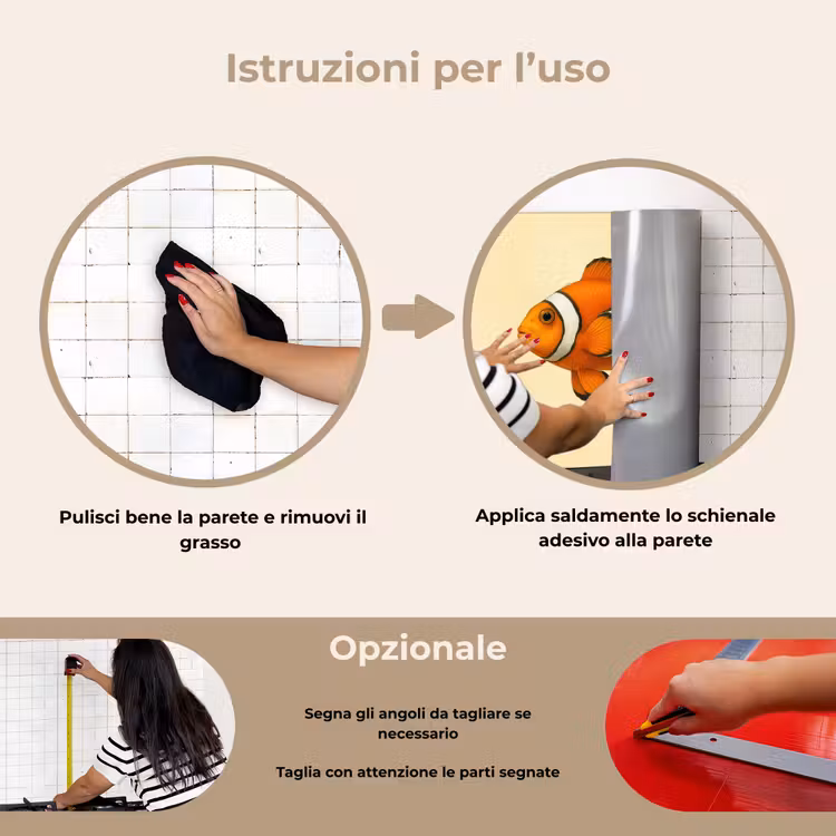 Paraschizzi cucina - Pesce - Arancione - Strisce — 6