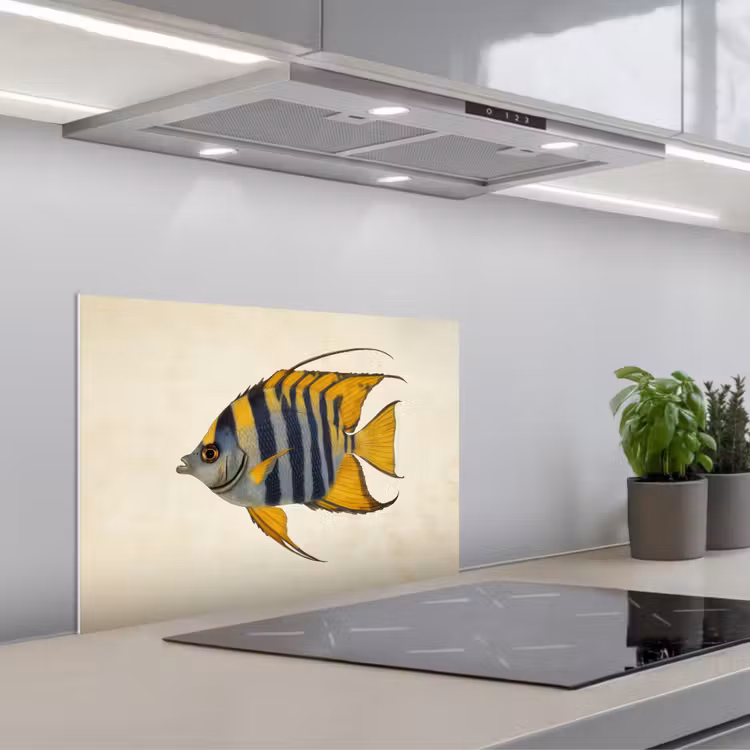 Paraschizzi cucina - Pesce - Decorativo - Pinne - Illustrazione — 1