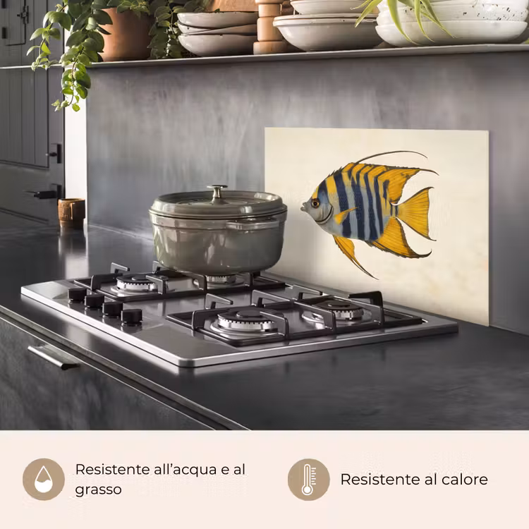 Paraschizzi cucina - Pesce - Decorativo - Pinne - Illustrazione — 2