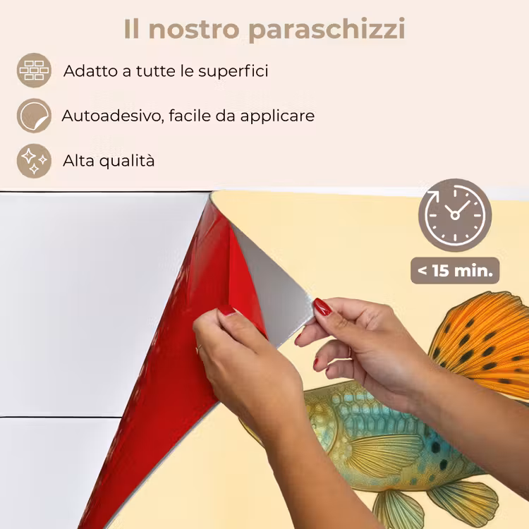 Paraschizzi cucina - Pesce - illustrazione - Puntini - Arancione — 4