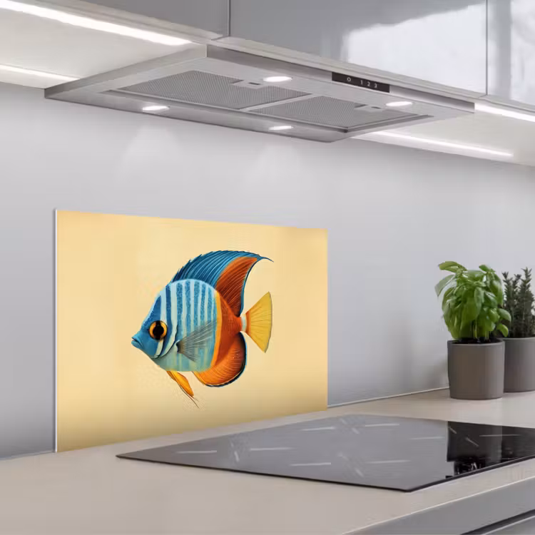 Paraschizzi cucina - Pesce - Pinne - Occhi blu — 1