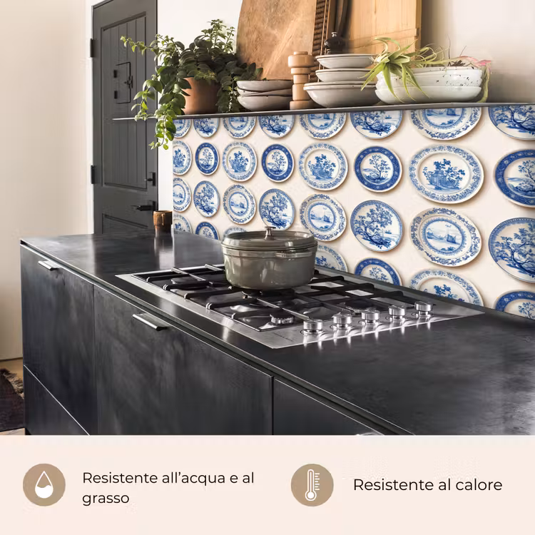 Schienale cucina - Segni - Alberi - Piante - Blu — 5