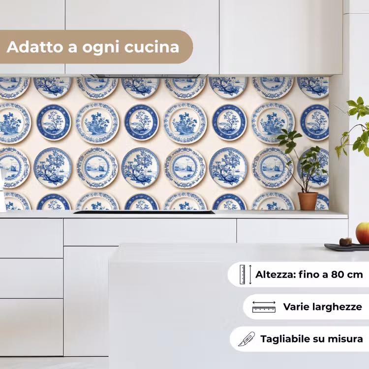 Schienale cucina - Segni - Alberi - Piante - Blu — 7