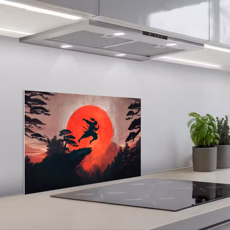Paraschizzi cucina - Sole - Guerriero - Alberi - Montagne — 1
