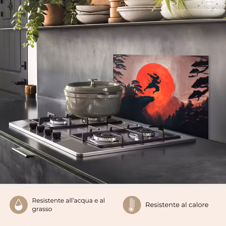 Paraschizzi cucina - Sole - Guerriero - Alberi - Montagne — 2