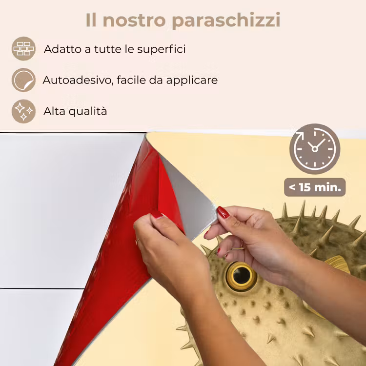 Paraschizzi cucina - Spine - Pesce - Gonfio - Marrone — 4