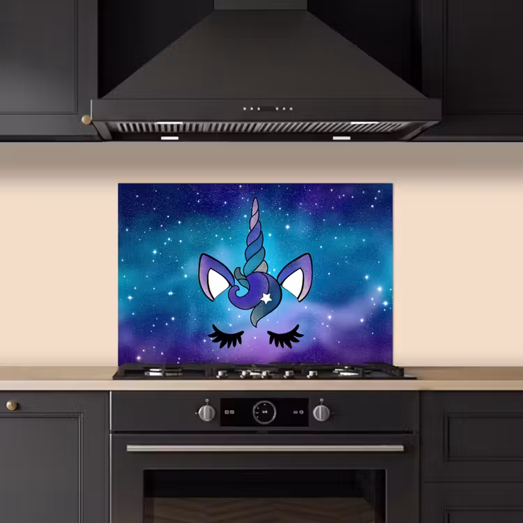 Paraschizzi cucina - Unicorno - Cielo stellato - Blu — 5