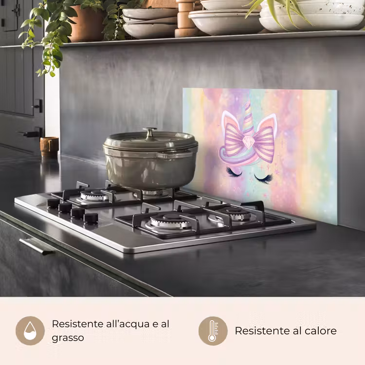 Paraschizzi cucina - Unicorno - Glitter - Arcobaleno - Pastello — 2