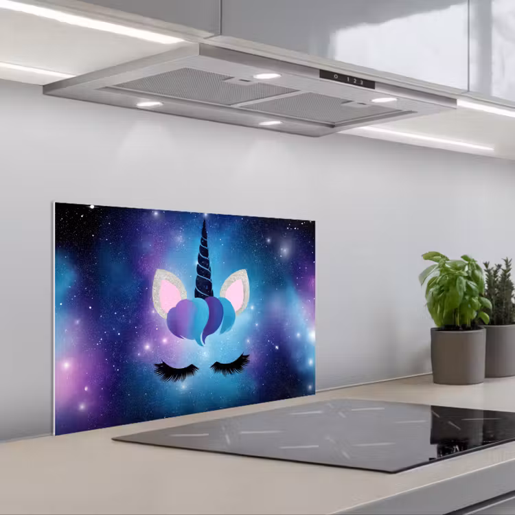 Paraschizzi cucina - Unicorno - Stelle - Blu — 1