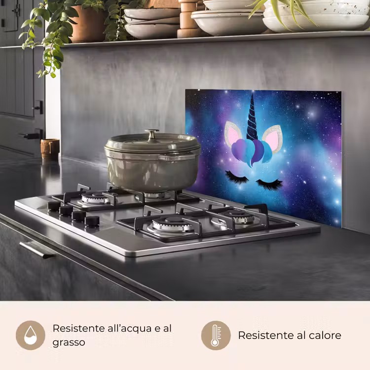 Paraschizzi cucina - Unicorno - Stelle - Blu — 2
