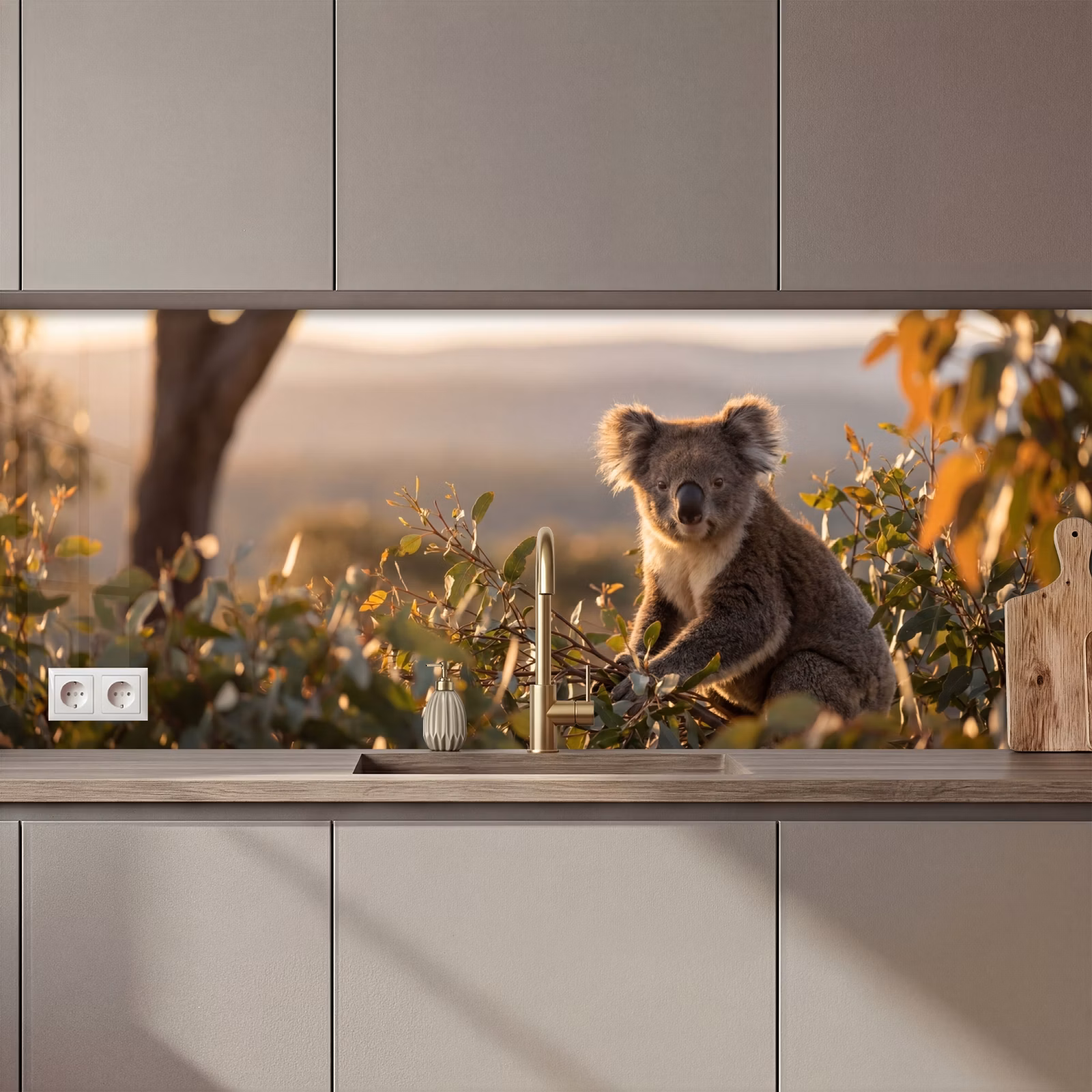 Schienale cucina - Koala - Foglie - Luce del mattino — 1